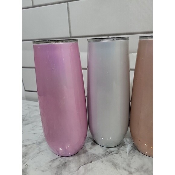 Member’s Mark 4pk Insulated Soda Wine Tumblers w/Lids  Iridescent Passel Colors - Picture 2 of 8